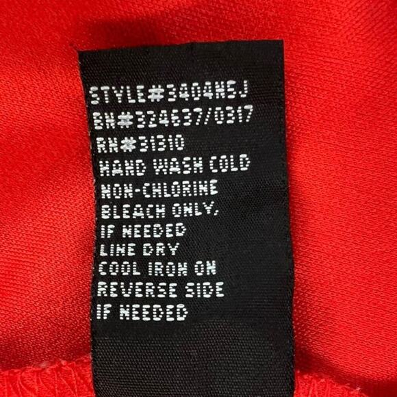 Alyx Cold Shoulder Crepe  Blouse, Red, size 0X, Layered, Ruffled, Chemical Lace - Picture 12 of 14